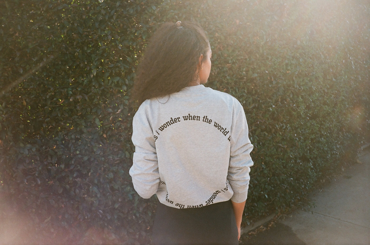 "End Of The World" Lyric Long Sleeve Shirt (Gray)